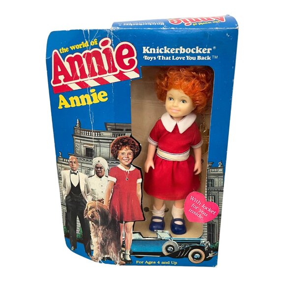 Vintage 1982 Knickerbocker Annie Doll New Box Locket Necklace 6” Toys #3856 - Picture 1 of 16
